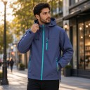 Waterproof and Windproof Zip-Up Hoodie with Three Zip Pockets and Adjustable Cuffs and Hem Unisex 8