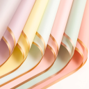 Waterproof Flower Wrapping Paper 58 x 58 cm 10 Sheets Gold Edge Elegant Floral Paper Decorative Flower Packaging 1