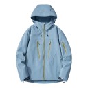 Waterproof Jacket with Hood and High Zip Collar with Zip Pockets on Chest and Sleeve and Adjustable Hem Unisex 4