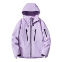 Waterproof Jacket with Hood and High Zip Collar with Zip Pockets on Chest and Sleeve and Adjustable Hem Unisex 6