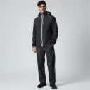 Waterproof Motorcycle Suit Jacket with Hood and Trousers Unisex Material PU and TPU Black with White Stripes Biker Raincoat 4