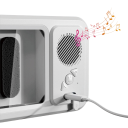 Waterproof Phone Holder for Bathroom with Bluetooth Speaker 360° Rotation Touch Screen 11 x 24.5 x 4.4 cm White Wall-Mounted 2