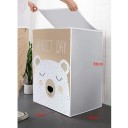 Waterproof Protective Cover for Top-Loading Washing Machine 86 x 62 x 55 cm Bear Design Zip at the Top and Front White Dust Cover 8