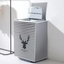 Waterproof Protective Cover for Top-Loading Washing Machine 86 x 62 x 55 cm Deer Pattern Grey Stripes Zipper at the Top and Front Dust and Rain 2