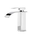 Waterval wastafelmengkraan van roestvrij staal met korte kraan voor warm en koud water moderne badkamerkraan wastafel 3