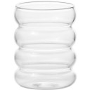 Wavy Glass 350 ml Transparent Glass with Curves 10 x 7.3 cm Stylish Glass for Water, Coffee, Cocktails and Desserts 1