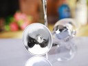 Wedding Champagne Glasses 2 pcs Crystal Glasses with Silver-Coloured Stems and Hearts with Gems Capacity 200 ml Height 26 cm For Weddings 5