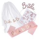 Wedding Set for the Bride Headband Bride Sash Future Bride Veil and Bachelorette Party Stickers 4 pcs 2