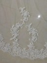 Wedding Veil 3 m Cathedral Single Layer Tulle Lace Applications Edged with Lace White Ivory White Luxury Long Veil 3