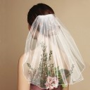 Wedding Veil 50 cm White Tulle Veil with Pearls Comb 7 cm Elegant Short Hair Veil for Bride 3