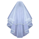 Wedding Veil 78 cm Double Layered Tulle With Comb Edged with Ribbon White Ivory Delicate Veil for Wedding Dresses 9