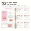 Weekplanner 13,9 x 21 cm Kleurrijke spiraalagenda voor 52 weken Gewoontetracker Notities Organizer Waterdichte hoes 2