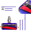 Weicher blauer Samtstreifen für Dyson V6 V7 V8 V10 V11 Ersatzteil für den Bodensauger flexibles ABS Zubehör 6