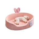 Weiches Bett für Hund und Katze 60 x 40 x 17 cm Samt-Bett mit Schaumstofffüllung Waschbarer Bezug Bequemes Bett für Haustiere 1