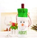 Weihnachtliche Geschenktüte für Wein und Sekt mit 3D-Motiv Dekorativer Vliesstoffbeutel für Flaschen ca. 29 x 13 cm mit Zugband und Plüschrand 1