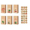 Weihnachtliche Geschenktüten 24 Stk. 22 x 12 x 8 cm Retro Kraftpapier-Täschchen mit weihnachtlichen Motiven und Aufklebern 2