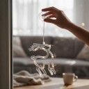 Weihnachtliche Hängeleuchte LED Rentier 19 x 14 cm Mit AAA-Batterien Und Saugnapf Leuchtendes Rentier Mit Geweih Warmweiß Dekoration Für Fenster Türen 4