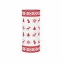 Weihnachtliche Papierküchentücher 1 Rolle 48 Blätter Rot-weißer Weihnachtsmuster Robuste saugfähige Tücher für Reinigung und Tischdekoration 1