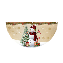 Weihnachtlicher halbkreisförmiger Fahnenbanner 90 x 45 cm Beige mit Schneemann Außendekoration zum Aufhängen für Haus, Fenster und Terrasse 1