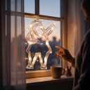 Weihnachtliches Hängendes LED Licht Santa Claus 21 x 12 cm Batteriebetrieben AAA Leuchtende Figur von Santa mit Mütze Warmweißes Fenster- und Türdekor 3