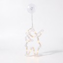 Weihnachtliches Hängendes LED Licht Santa Claus 21 x 12 cm Batteriebetrieben AAA Leuchtende Figur von Santa mit Mütze Warmweißes Fenster- und Türdekor 5