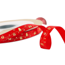 Weihnachtsband 1 cm x 5 m Polyesterband mit Druck für Geschenkverpackungen, Dekorationen, Torten, Blumensträuße, Weihnachtsdekoration, DIY Basteln und Handarbeiten 1