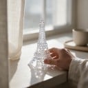 Weihnachtsbaumdeko Eiffelturm Fachwerk Transparent mit Perlmuttglanz Mit Schleife Pariser Dekoration für Weihnachten 3