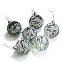 Weihnachtsbaumdekoration Runde Kugeln Set 6 Stück Durchmesser 6 cm Mit weihnachtlichem Muster Mit Schnur Dekoration für Weihnachten 10