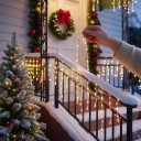 Weihnachtsbeleuchtung für den Baum LED Wasserfall 1,8 m 400 LED RGB Eigene Formen in der App Fernbedienung USB Schutzart IP65 Mit Stern 3