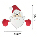 Weihnachtsdekoration für den Zaun 40 x 30 cm Papp-Santa Claus Wetterfeste Außenverzierung Winter-Weihnachtsdeko für Garten und Hof 2
