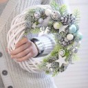 Weißer geflochtener Weidenkranz Grundlage für Weihnachts- und Osterdekoration Zum Arrangieren und Gestalten Selbstständige Wohnraumdekoration 3