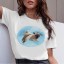 Weißes Damen-T-Shirt mit Tiermotiv 9