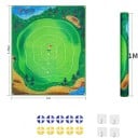 Wewnętrzna mata do minigolfa z punktowanymi okręgami 1 x 1,25 m Z piłkami i samoprzylepnymi haczykami Zielona Do ćwiczenia uderzeń golfowych w domu 2