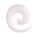 White Acrylic Ear Spiral Taper Tapering End for Gradual Stretching of Piercing Smooth Glossy Surface 1
