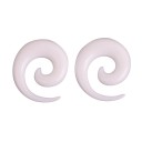 White Acrylic Ear Spiral Taper Tapering End for Gradual Stretching of Piercing Smooth Glossy Surface 3
