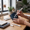 White Acrylic Markers Set of 5 Permanent Marker with Round Tip for Black Paper, Plastic, Stone, Metal, and Tyres for Artists and Beginners 6