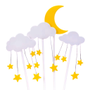 White Cake Decoration with Cloud Motif Fluffy Foam Design for Birthday Cakes for Children and Adults 6