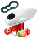 White Electric Can Opener with Automatic Cutting Lid Without Sharp Edges Simple One-Button Operation Ergonomic Design 2