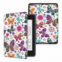 White Flip Case for 6 Inch Kindle 10th Generation 2019 with Colourful Ornamental Butterflies and Vibrant Flowers with Strap and Film 1