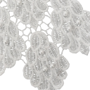 White Pearl Lace Embroidery with Imitation Pearls 24 x 26 cm Decorative Patch Made from Milk Fibre for Decorating Dresses, Wedding Accessories and Garments 2