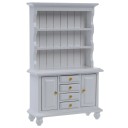 White Wooden Doll Cabinet Miniature Furniture in Sideboard Style with Shelves Doors and Four Drawers Dimensions 10.3 x 4 x 16.9 cm 1