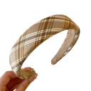 Wide Fabric Hairband Universal Size Checked Pattern Elastic Fashion Headband Women's Hair Accessory 3
