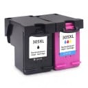 Wiederaufbereitete HP 305XL Tintenpatronen Set Schwarz und Farbpatrone 18 ml mit Chip für HP DeskJet 2700 2720 4110 4120 und Envy 6020 1