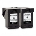 Wiederaufbereitete Tintenpatronen HP 305XL Set 2x Schwarz 18 ml Für 600 Seiten Mit Chip Für HP DeskJet 2700 2720 4110 4120 und Envy 6020 1