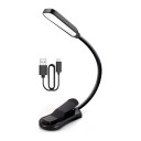 Wiederaufladbare LED-Lampe für Bücher mit Clip 7 LEDs 3 Lichtfarben 3 Helligkeitsstufen Batterie 600 mAh Flexibler Arm 16 cm Zum Lesen im Bett 1