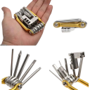 Wielofunkcyjny zestaw narzędzi rowerowych 11 w 1 Klucze Śrubokręty Przecinak do łańcucha Przenośne narzędzia aluminiowe Zestaw naprawczy do rowerów górskich i szosowych 7