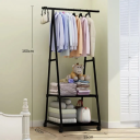 Wieszak na ubrania z kółkami 55 x 42 x 160 cm Tworzywo PP 2 półki tekstylne Mobilny wieszak na ubrania Stojak do przechowywania Przenośny organizer 2