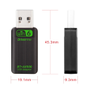 WiFi 6 USB Adapter 900 Mb/s Bluetooth 5.3 2.4 GHz and 5 GHz 2-in-1 Wireless Receiver with External 5 dBi Antenna USB 2.0 for Windows 10/11 5
