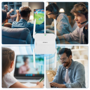 WiFi επεκτατής ενίσχυσης σήματος διπλής ζώνης 300 Mb/s 2,4 GHz και 1200 Mb/s 5,8 GHz 2 εξωτερικές κεραίες λευκός επαναλήπτης για επέκταση δικτύου WiFi 4