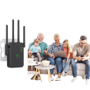 WiFi extender signaalversterker AC1200 1200 Mb/s dual-band 2,4 GHz en 5 GHz 4 externe antennes WPS modus repeater AP router voor uitbreiding 3